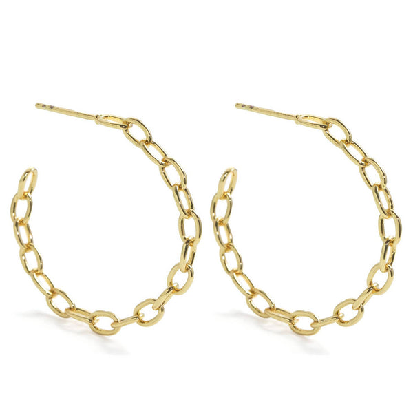 CHAIN LINK HOOPS (GOLD)