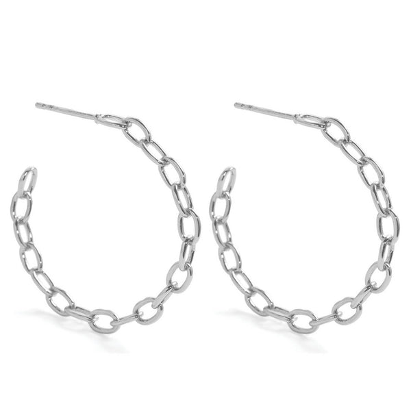 CHAIN LINK HOOPS (SILVER)